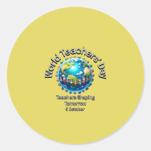 Sticker Rond Journée mondiale des enseignants. Les Enseignants 