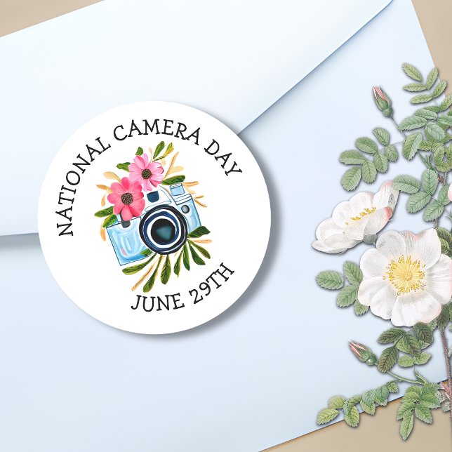 Sticker Rond Journée nationale de la caméra | 29 juin (Créateur téléchargé)