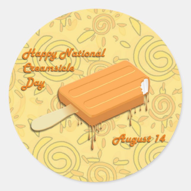 Sticker Rond Journée nationale de la crème 14 août (Devant)