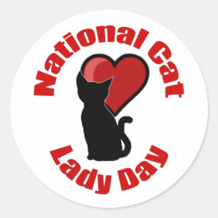 Sticker Rond Journée nationale de la dame des chats
