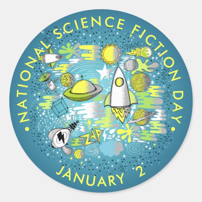 Sticker Rond Journée nationale de science-fiction (Devant)