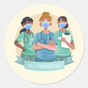 Sticker Rond Journée nationale des infirmières et infirmiers / 