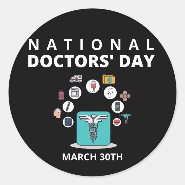 Sticker Rond Journée nationale des médecins (Devant)