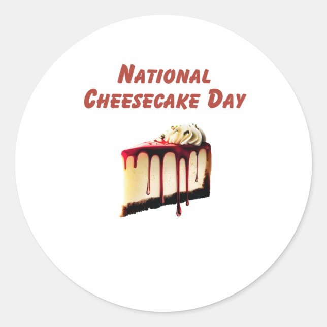 Sticker Rond Journée nationale du gâteau au fromage (Devant)