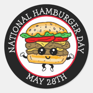 Sticker Rond Journée nationale du hamburger 28 mai