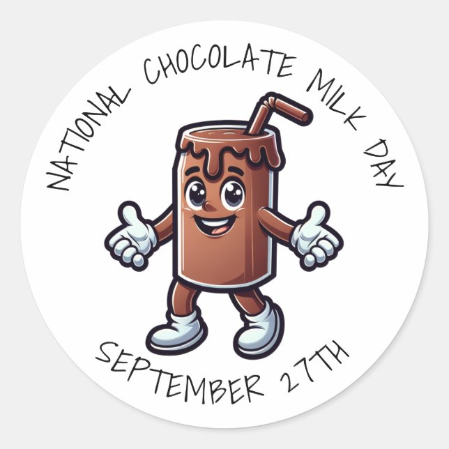 Sticker Rond Journée nationale du lait au chocolat (Devant)