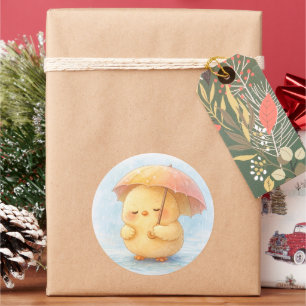 Sticker Rond Journée pluvieuse cosy Alma Chick Illustration mig