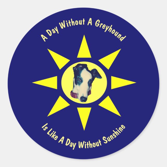 Sticker Rond Journée sans Amoureux de les chiens de Greyhound (Devant)