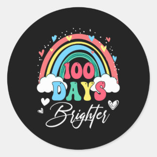 Sticker Rond Jours Brighter Rainbow enseignant élève 100e jour 