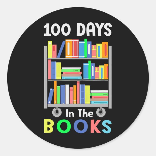 Sticker Rond Jours Dans Les Livres Lecture Bibliothécaire Étudi (Devant)