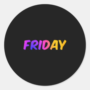 Sticker Rond Jours de la semaine Groupe Facile Déguisement Frid