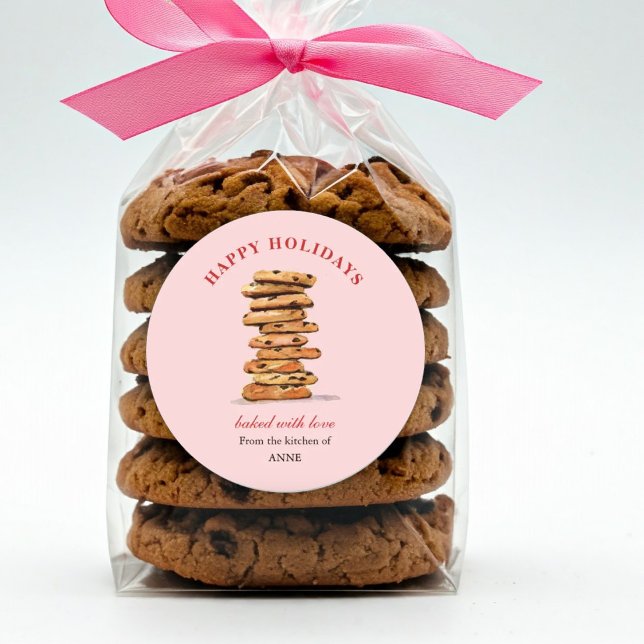 Sticker Rond Jours de vacances aquarelle Chocolat puce cookie (Créateur téléchargé)