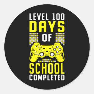 Sticker Rond Jours D'École Pour Garçons Niveau Terminé Gamer