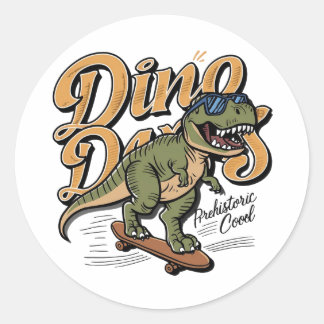 Sticker Rond Jours Dino