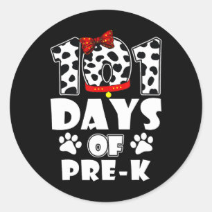 Sticker Rond Jours École Pré K Chien 100 Jours Étudiants plus i