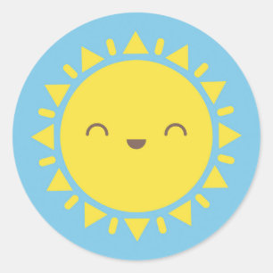 Sticker Rond Jours ensoleillés de Kawaii
