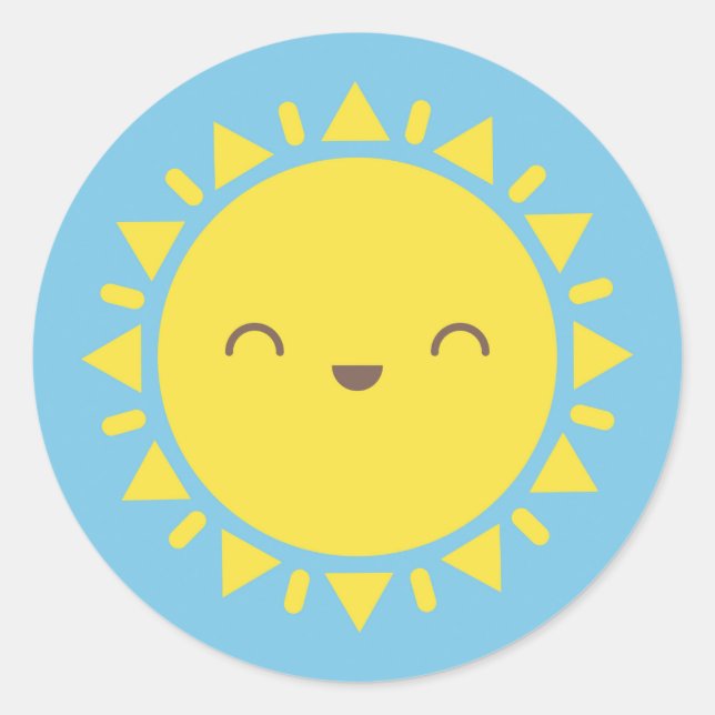 Sticker Rond Jours ensoleillés de Kawaii (Devant)