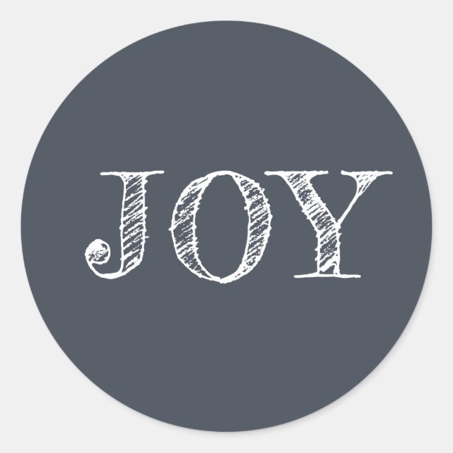 Sticker Rond Jours fériés de Noël moderne Joie bleu foncé (Devant)