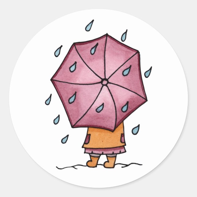 Sticker Rond Jours pluvieux (Devant)