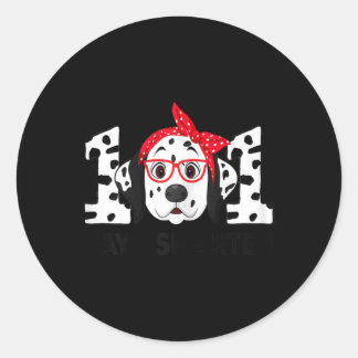 Sticker Rond Jours Smarter 101e jour école Dalmatie Chien ensei