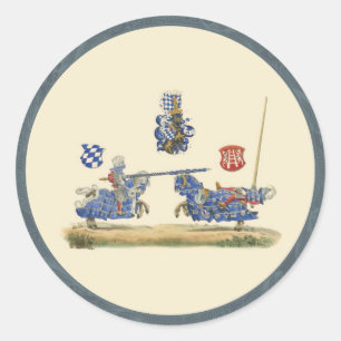 Sticker Rond Jousting Knights - Medieval Theme