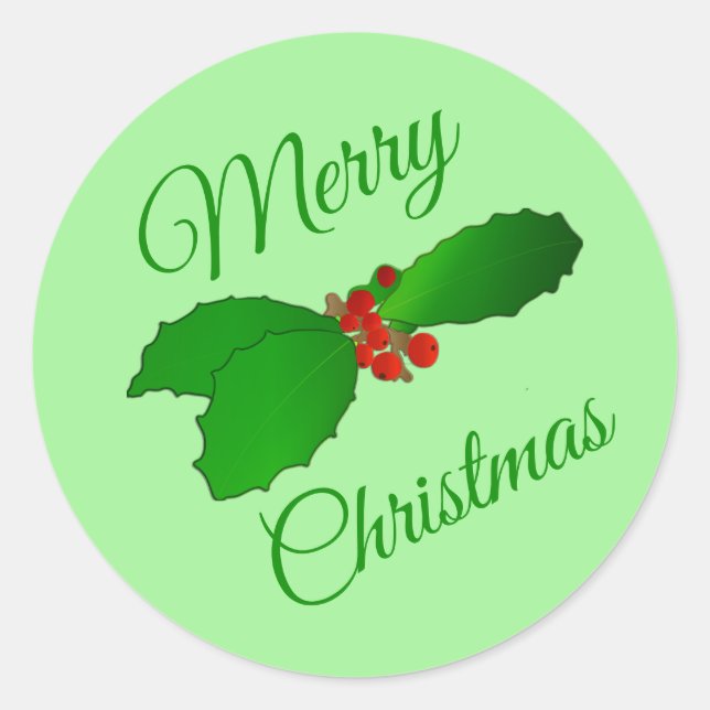 Sticker Rond Joy Noël Holly Enveloppe Sceau (Devant)