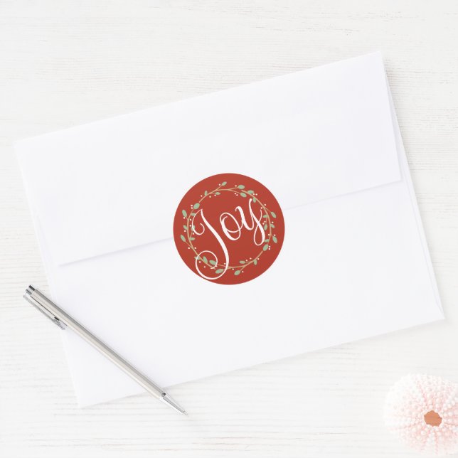 Sticker Rond Joy Wreath Enveloppe Sceau (Enveloppe)