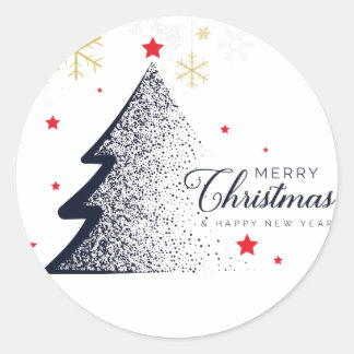 Sticker Rond Joyeuse carte de Noël