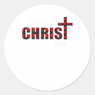 Sticker Rond Joyeuse Chemise de Noël Chrétiens Cadeaux B