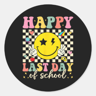 Sticker Rond Joyeuse Dernière Journée De L'École Smile Super Vi