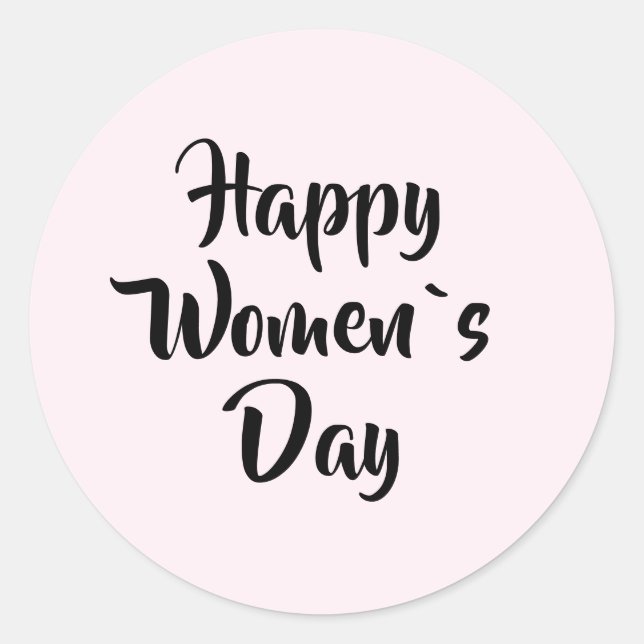 Sticker Rond Joyeuse Fête des Femmes Rose (Devant)