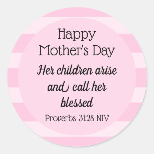 Sticker Rond Joyeuse fête des mères Bible Verse Christian