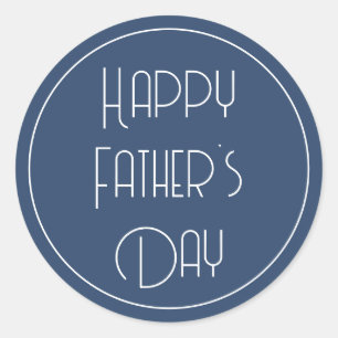 Sticker Rond Joyeuse Fête des Pères Simple Bleu