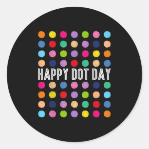 Sticker Rond Joyeuse Fête du Point Heureux Art à Points Écolièr