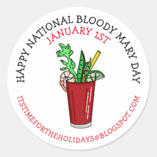 Sticker Rond Joyeuse fête nationale du Bloody Mary janvier  