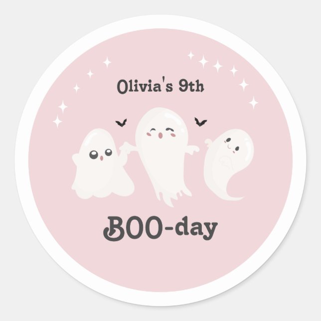 Sticker Rond Joyeuse Journée de la Boo | Fête éffrayante de la  (Devant)