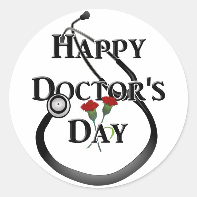 Sticker Rond Joyeuse journée du Docteur (Devant)