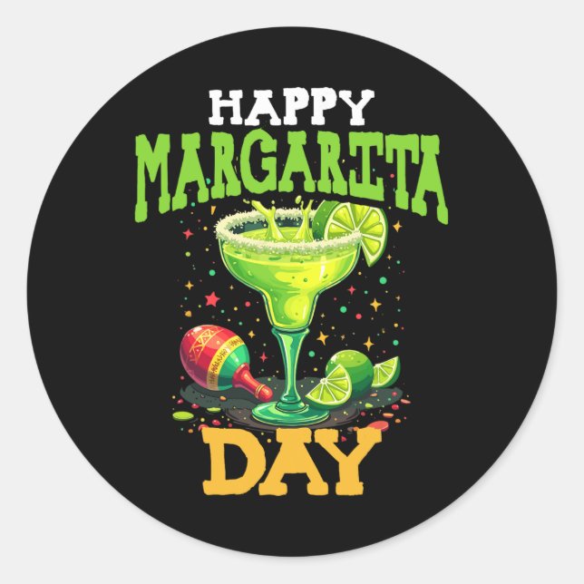 Sticker Rond Joyeuse Journée Margarita Cinco De Mayo (Devant)
