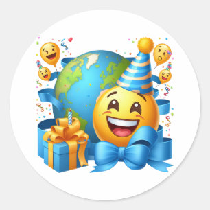 Sticker Rond Joyeuse Journée nationale Emoji