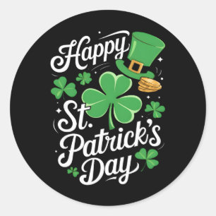 Sticker Rond Joyeuse Saint-Patrick Shamrock Irlandais Drôle Hom