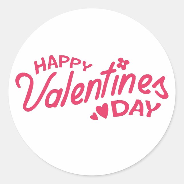 Sticker Rond Joyeuse Saint-Valentin (Devant)