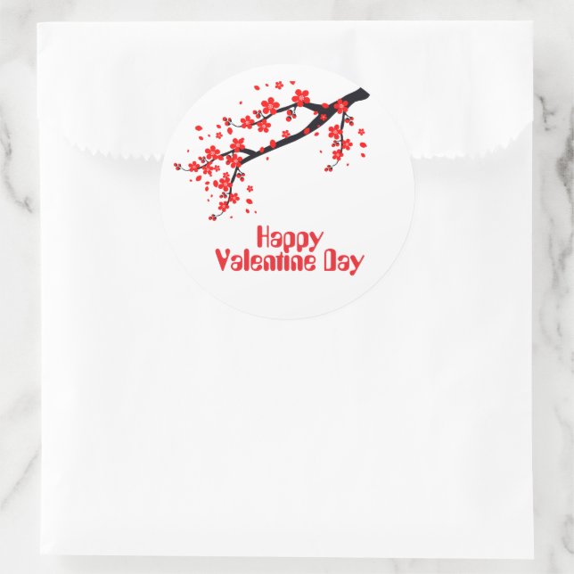 Sticker Rond Joyeuse Saint-Valentin (Sac)