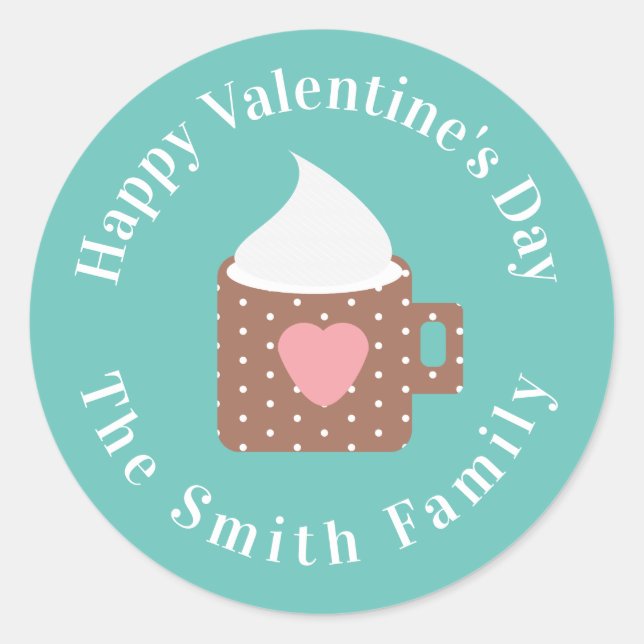Sticker Rond Joyeuse Saint-Valentin Camp Fire Chocolat (Devant)