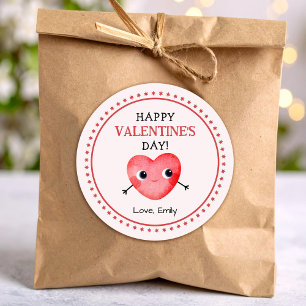 Sticker Rond Joyeuse Saint-Valentin cœur