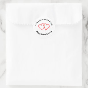 Sticker Rond Joyeuse Saint-Valentin Nom de l'entreprise