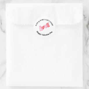 Sticker Rond Joyeuse Saint-Valentin Nom de l'entreprise