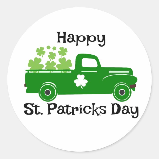 Sticker Rond Joyeuse St. Patrick’s Day ☘️ 🎉 (Devant)