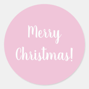 Sticker Rond Joyeuse Typographie rose Noël