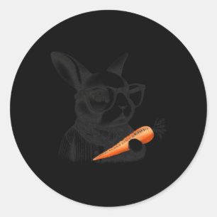 Sticker Rond Joyeuses Carottes De Lapin De Pâques Mignonnes Gil
