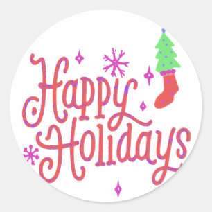 Sticker Rond Joyeuses fêtes